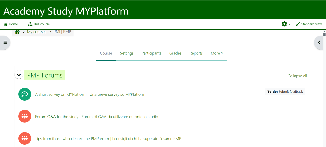 Academy Study MYPlatform